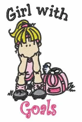 Discount Girl With Goals Embroidery Design