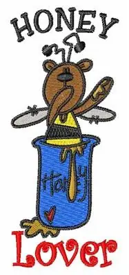 Crafted Honey Lover Embroidery Design