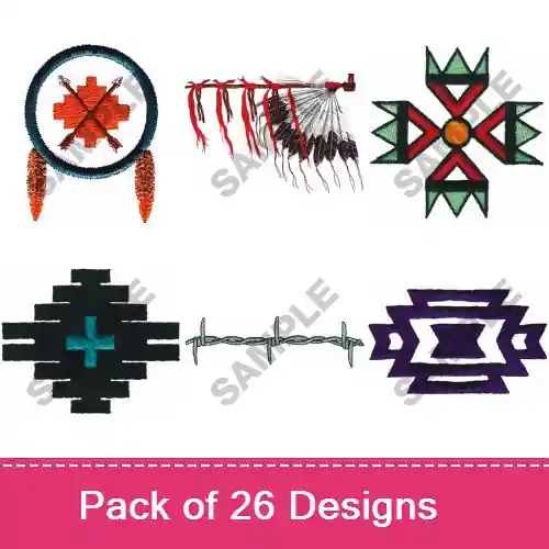 Hot Deal Southwestern Indians Embroidery design pack by Great Notions, Embroidery Packs on EmbroideryDesigns.com