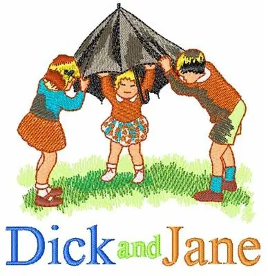 Dick and Jane Embroidery Design High Quality