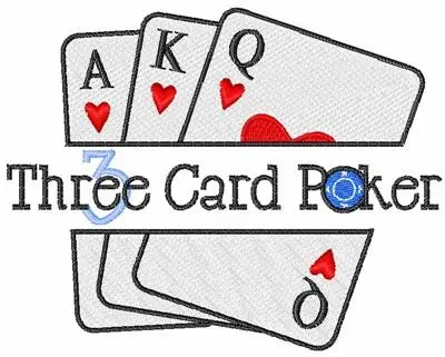 3 Card Poker Embroidery Design Best Seller