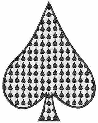 Spade Suit Embroidery Design Authentic