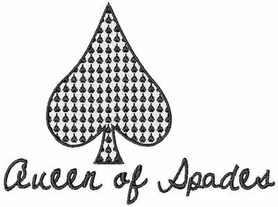 Seasonal Sale Queen of Spades Embroidery Design