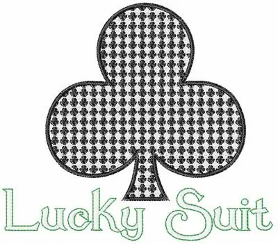 Lucky Clubs Suit Embroidery Design Direct From Factory