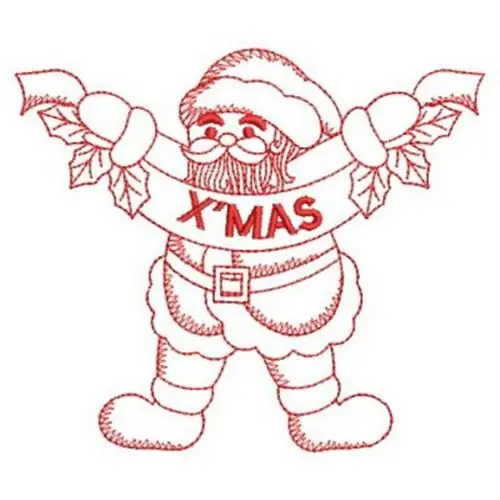 Redwork Santa Banner Embroidery Design Buy Direct