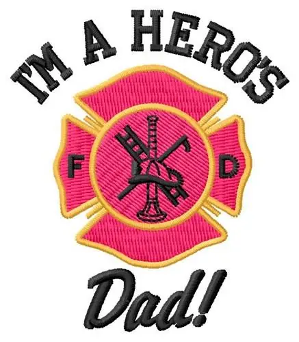 Heros Dad Embroidery Design Premium