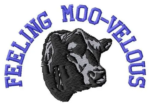 Feeling Moo-velous Embroidery Design Worldwide Shipping