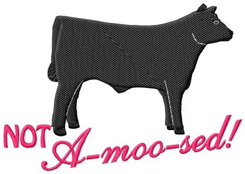 Worldwide Shipping A-moo-sed Embroidery Design