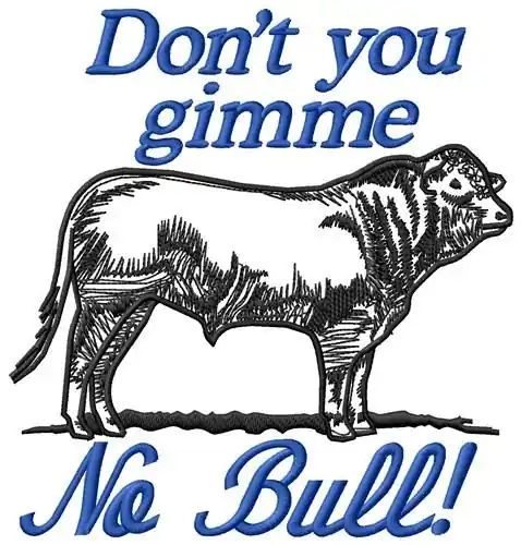 No Bull Embroidery Design Flash Sale