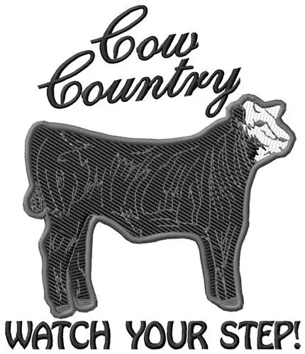 Popular Cow Country Embroidery Design