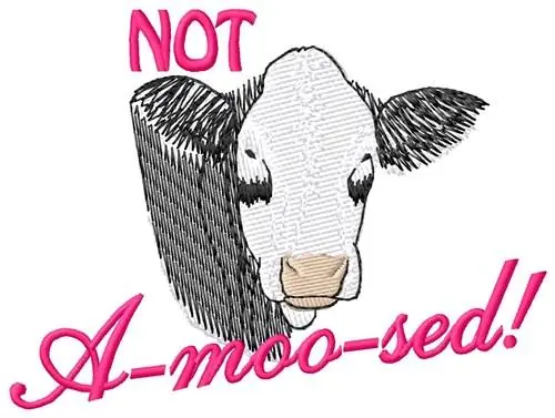 Direct From Factory Not A-moo-sed Embroidery Design