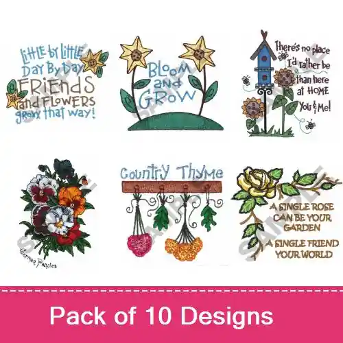 Country Flowers Embroidery design pack by Great Notions, Embroidery Packs on EmbroideryDesigns.com Best Choice