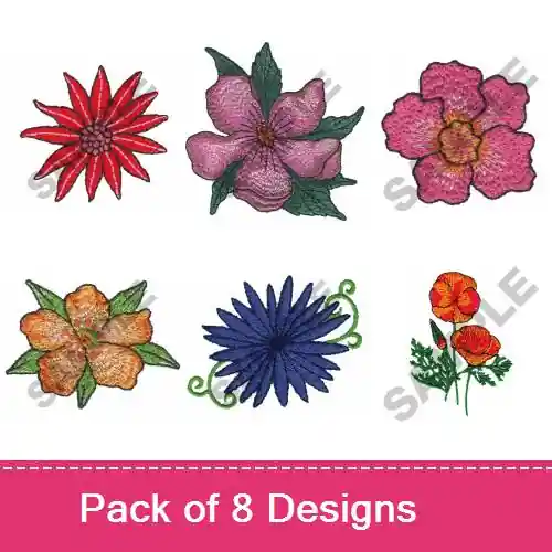 Realistic Flowers Embroidery design pack by Great Notions, Embroidery Packs on EmbroideryDesigns.com High Quality