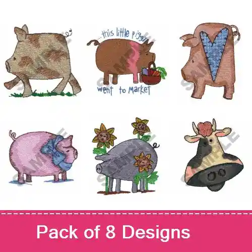 Save Now Country Farm Animals Embroidery design pack by Great Notions, Embroidery Packs on EmbroideryDesigns.com