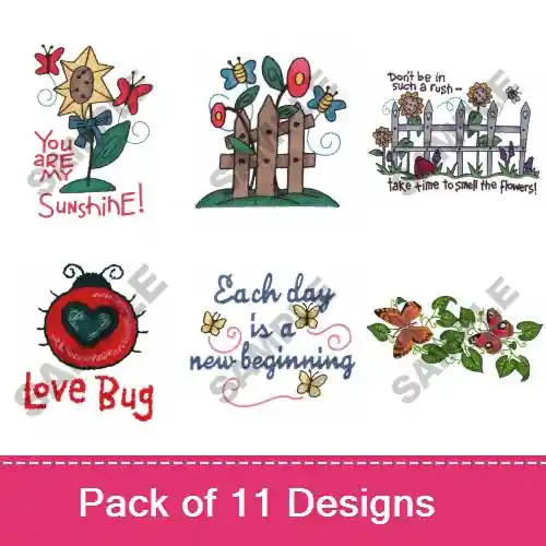 Hot Deal Garden Bugs & Butterflies Embroidery design pack by Great Notions, Embroidery Packs on EmbroideryDesigns.com