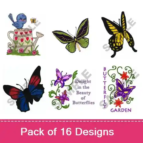 Express Delivery Butterflies In Flight Embroidery design pack by Great Notions, Embroidery Packs on EmbroideryDesigns.com