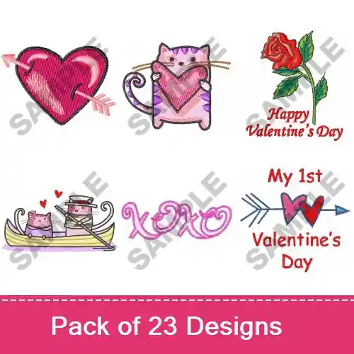 Valentines Day Embroidery design pack by Great Notions, Embroidery Packs on EmbroideryDesigns.com Price Cut