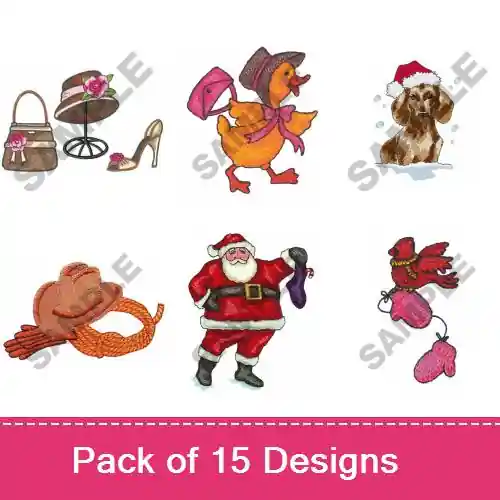 Special Discount Holiday Characters Embroidery design pack by Great Notions, Embroidery Packs on EmbroideryDesigns.com
