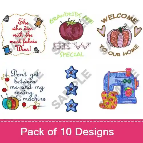 Sewing For Fun Embroidery design pack by Great Notions, Embroidery Packs on EmbroideryDesigns.com Deal