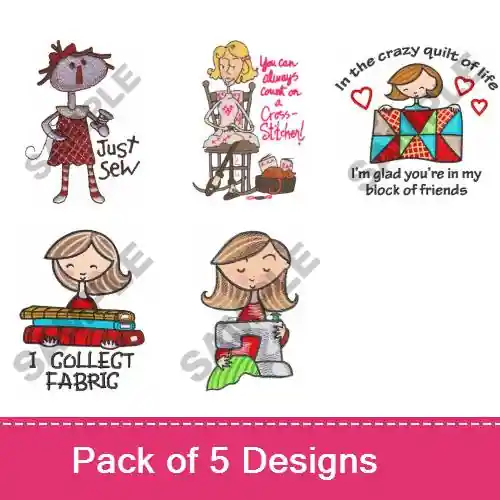 Bargain Fabric Collectors Embroidery design pack by Great Notions, Embroidery Packs on EmbroideryDesigns.com