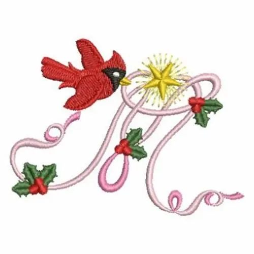 Christmas Alphabet M Embroidery Design Time-Limited