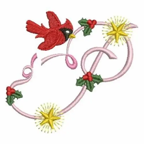 Christmas Alphabet P Embroidery Design One Day Deal