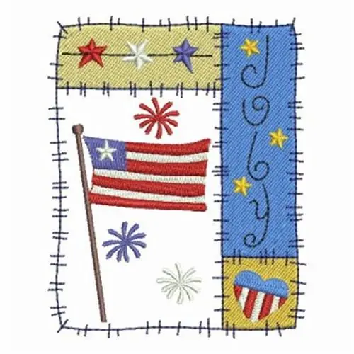 Price Cut July Patchwork Embroidery Design