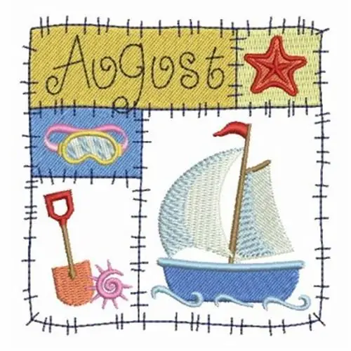 Viral August Patchwork Embroidery Design