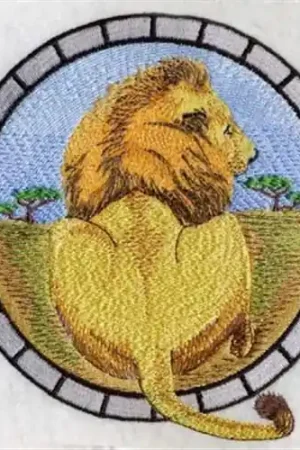 African Lion Circle Embroidery Design Clearance
