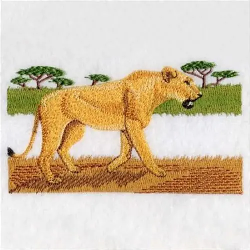 Brand New African Lion Scene Embroidery Design