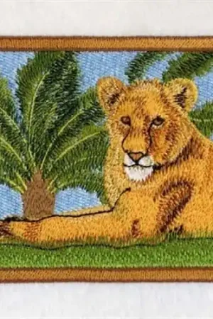 African Lion Frame Embroidery Design New Arrival