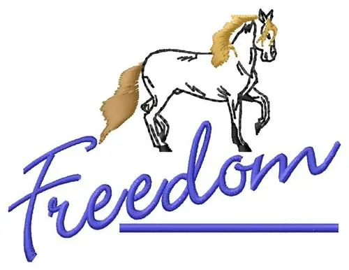 Secure Checkout Freedom Horse Embroidery Design