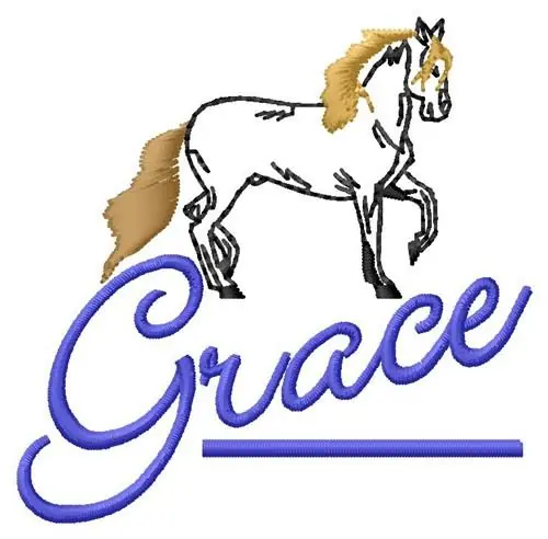 Grace Horse Embroidery Design Original