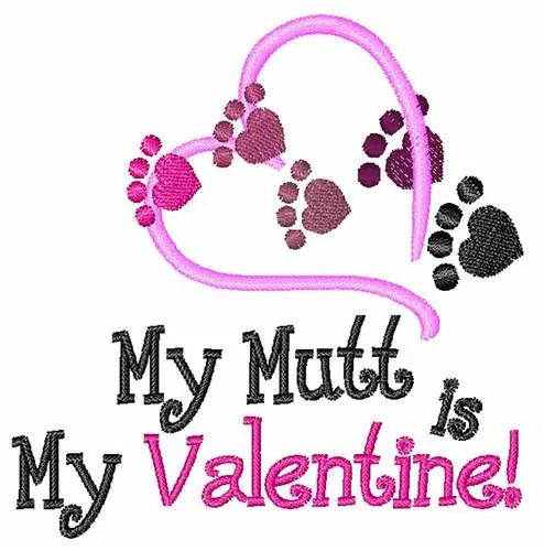My Mutt, My Valentine Embroidery Design Best Seller