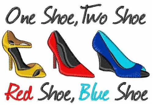 Best Choice One Shoe Two Shoe Embroidery Design