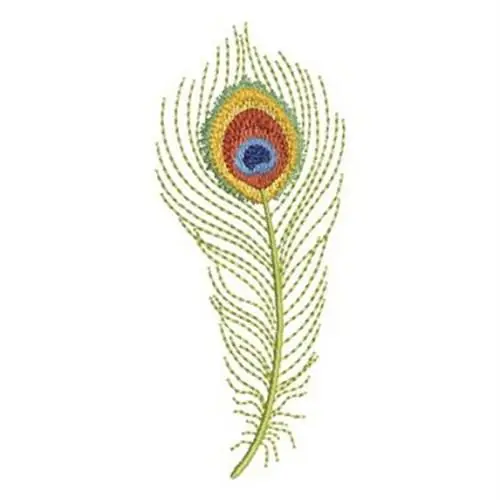 Long Peacock Feather Embroidery Design Deal