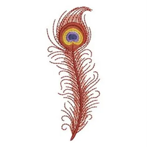 Red Peacock Feather Embroidery Design Buy Online