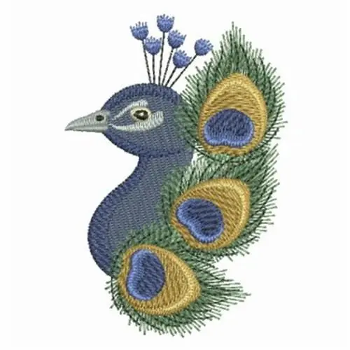 Feathered Peacock Embroidery Design Free Returns