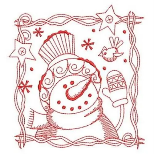 Redwork Snowman Embroidery Design Save Now