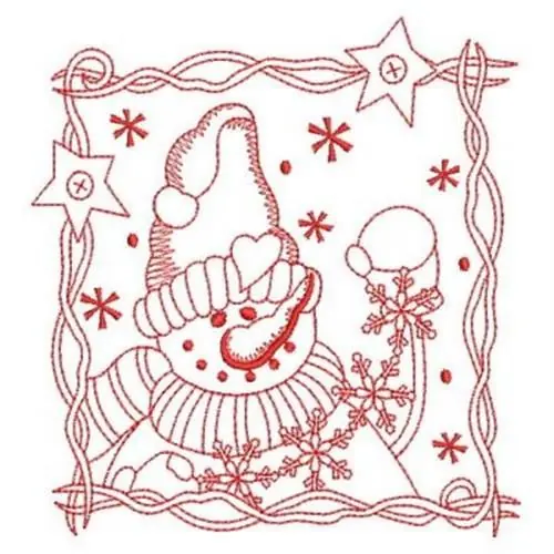 Direct From Factory Redwork Star Block Embroidery Design