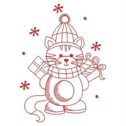 Redwork Gifts & Kitty Embroidery Design While Supplies Last