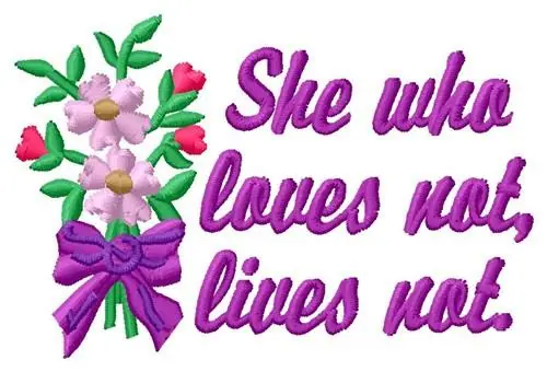 Loves Not Embroidery Design Instant Buy