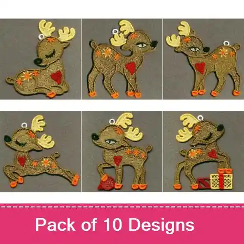 FSL Reindeer Embroidery design pack by Ace Points, Embroidery Packs on EmbroideryDesigns.com Time-Limited