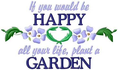 No Minimum Order Happy Garden Embroidery Design