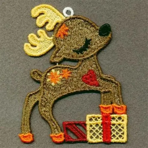 FSL Deer & Presents Embroidery Design Reduced Price