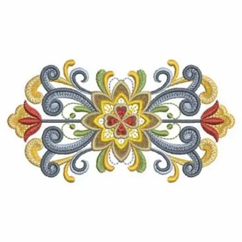Rosemaling Adornment Embroidery Design Modern