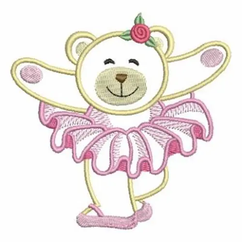 Dancing Female Bear Embroidery Design Limited Edition