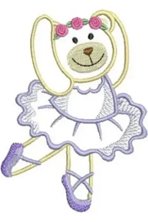 Wholesale Ballet Dancing Bear Embroidery Design