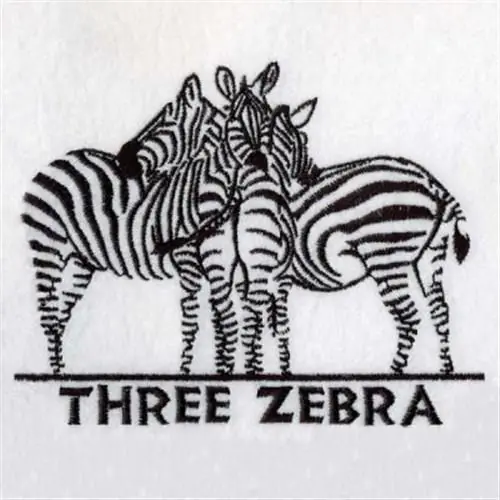 Three Zebras Embroidery Design Clearance
