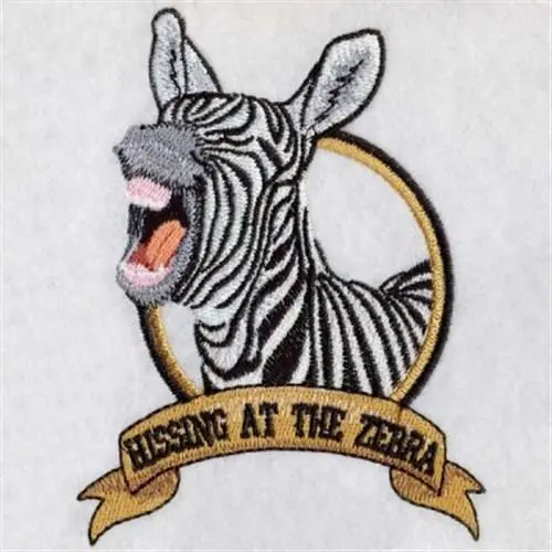 Viral Hissing At The Zebra Embroidery Design